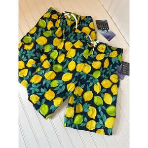 NWT Kanu LOT Of 2 Boys Swim Shorts - Lemons Quick Dry UPF 50+ BUNDLE Youth 14-16